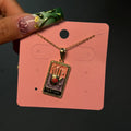 Gold Diamond Fourtune Card Necklace