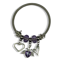 Purple & Silver Princessa Spring Charm Bracelet
