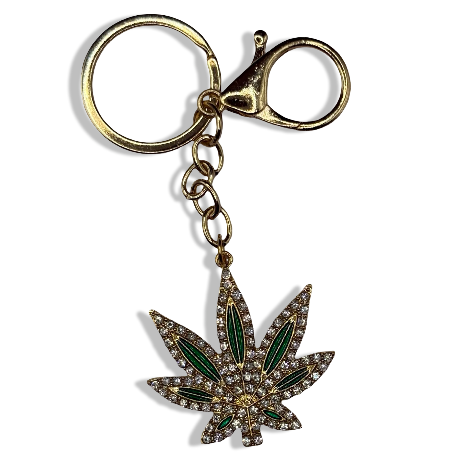Gold & Green Blinged 420 Baddie Purse Charm