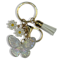 White Flower & Mariposa Charmed Purse Charm
