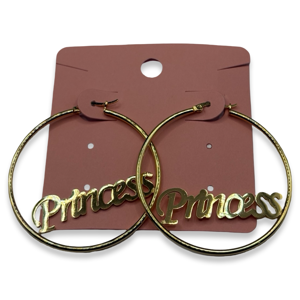 Gold Princess Hoops