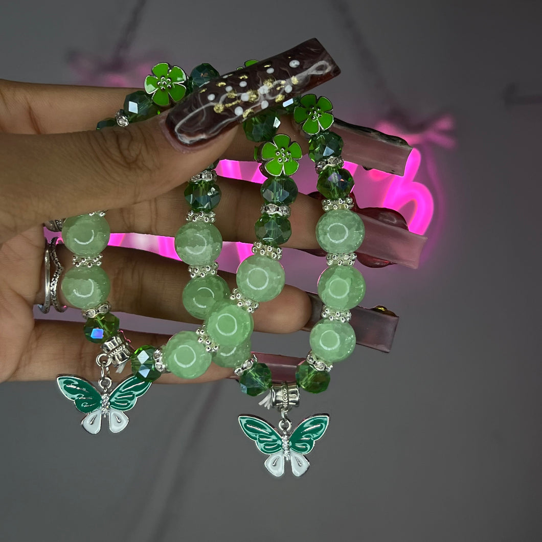 Green XL Mariposita Beaded Bracelet