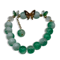 Green & Gold Flutter Dangle Beaded Bracelet
