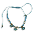 Blue n Gold  3 Butterfly Adjustable String Bracelet