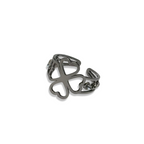 Silver Diamond Klover Adjustable Ring