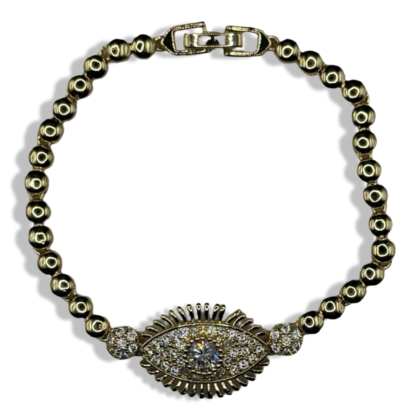 Gold Mal de Ojo Tennis Bracelet