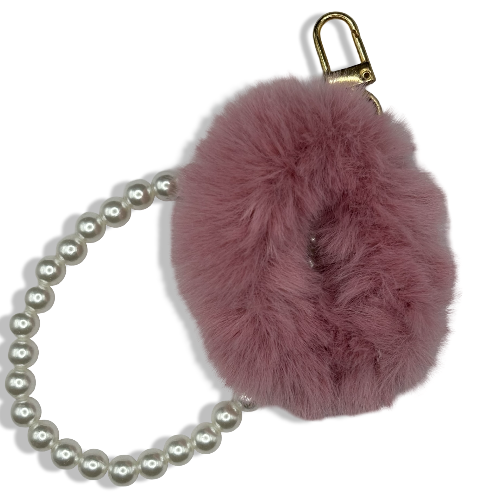 Mauve Fluffy Pearlita Purse Charm