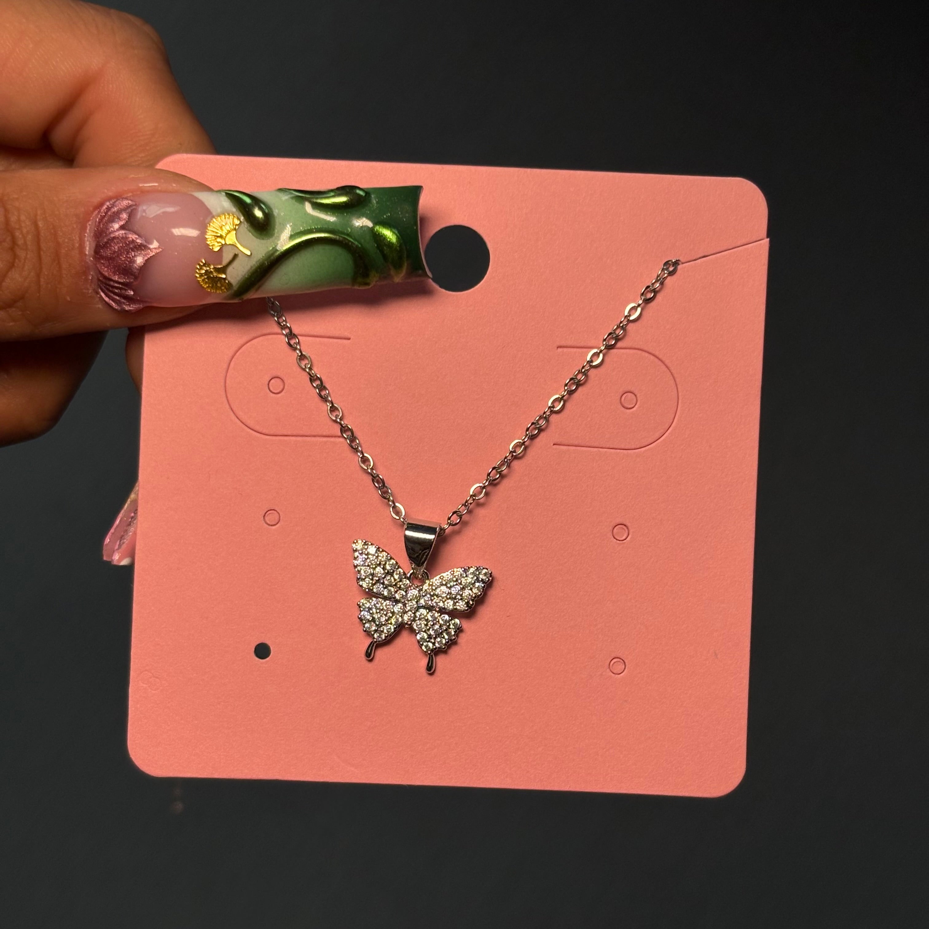 Silver Mini Flutter Diamond Necklace