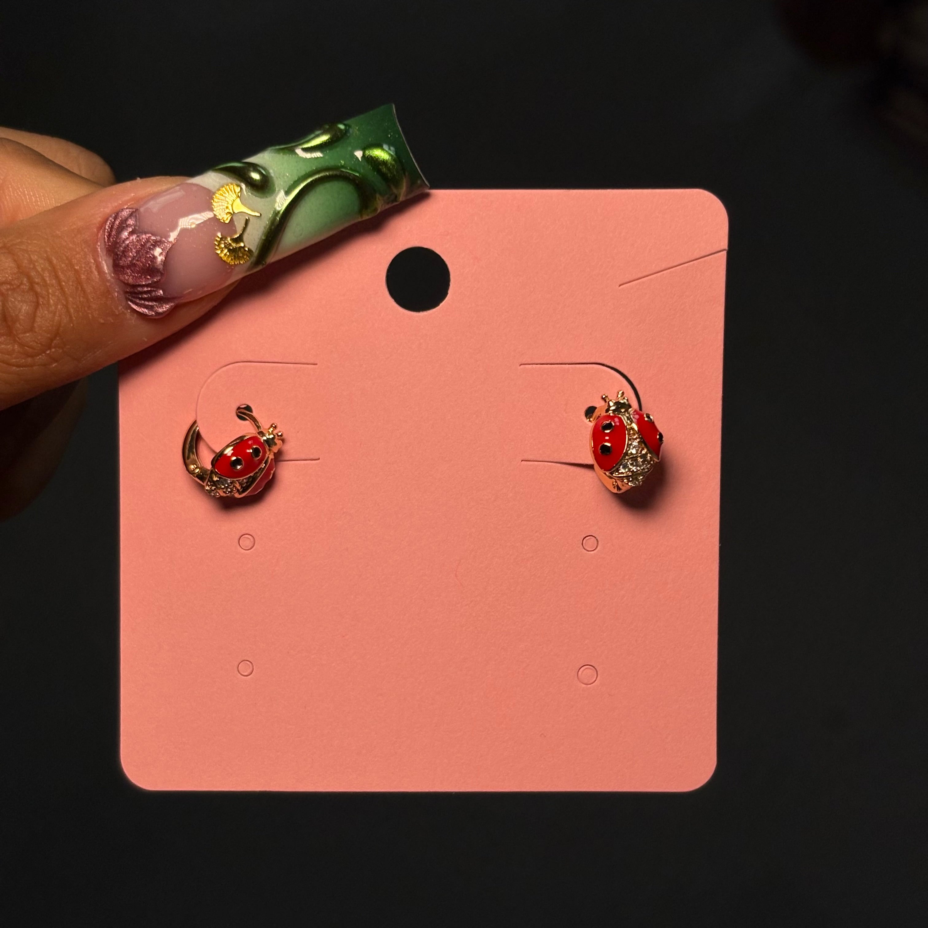 Gold & Red Lucky Lady Hoops