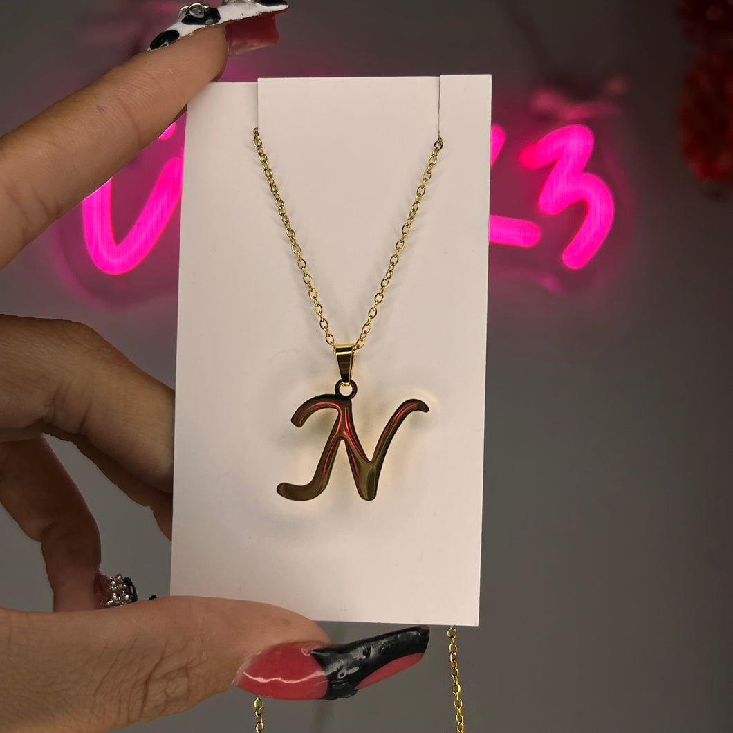 Gold N Initial Necklace