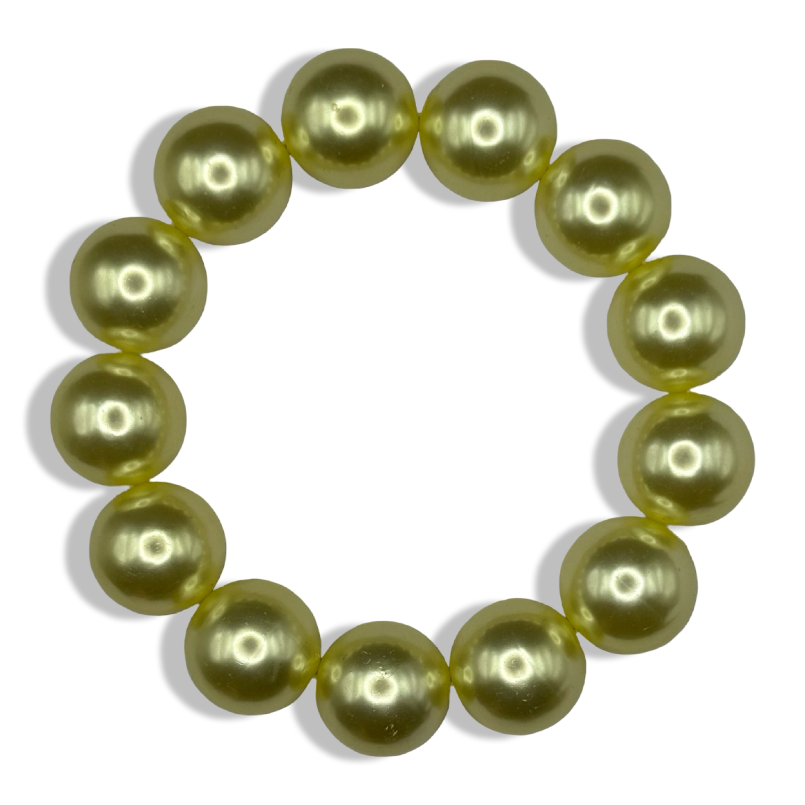 Yellow JUMBO Pearl Basic Beaded Bracelet