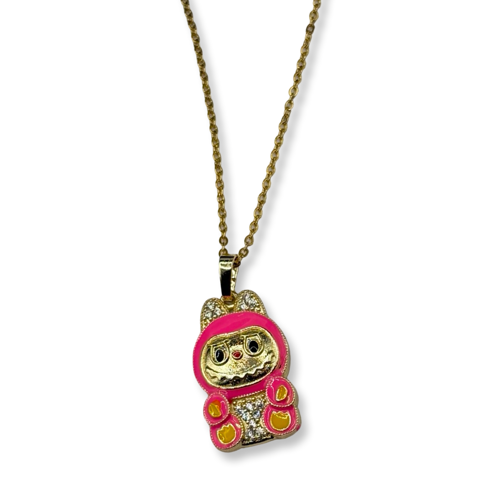 Gold & Hot Pink Bubu Necklace