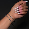 Silver & Black Mal de Ojo Tennis Bracelet