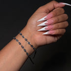 Silver & Black Mal de Ojo Tennis Bracelet