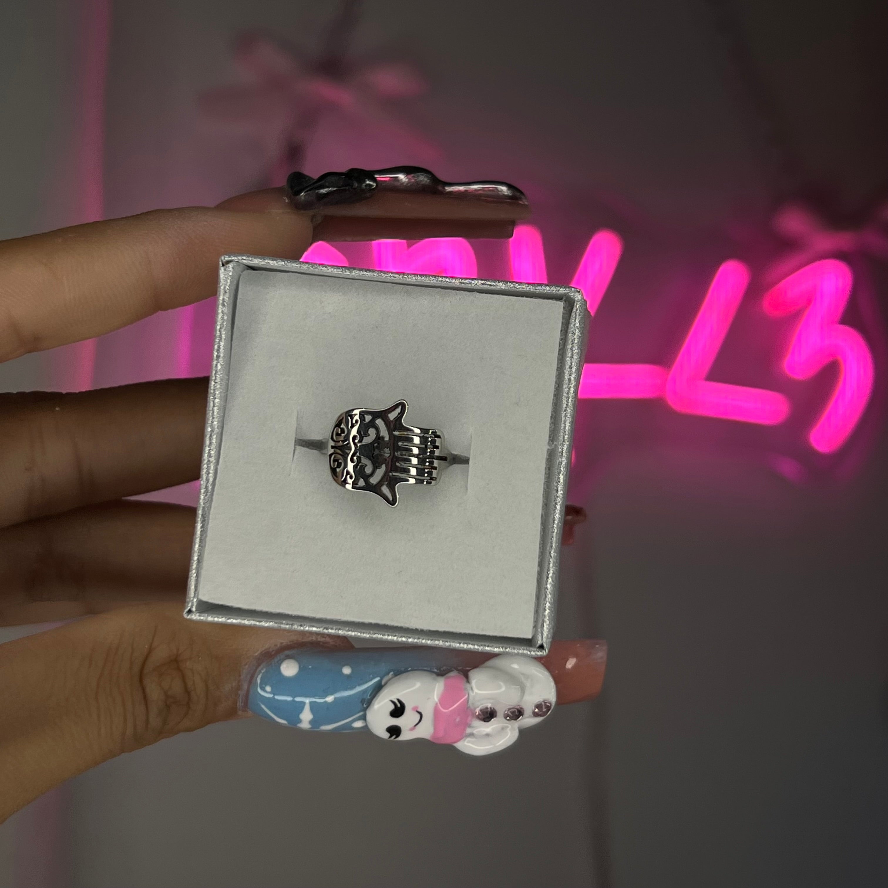 Silver Hamsa 2.0 Ring SZ 7