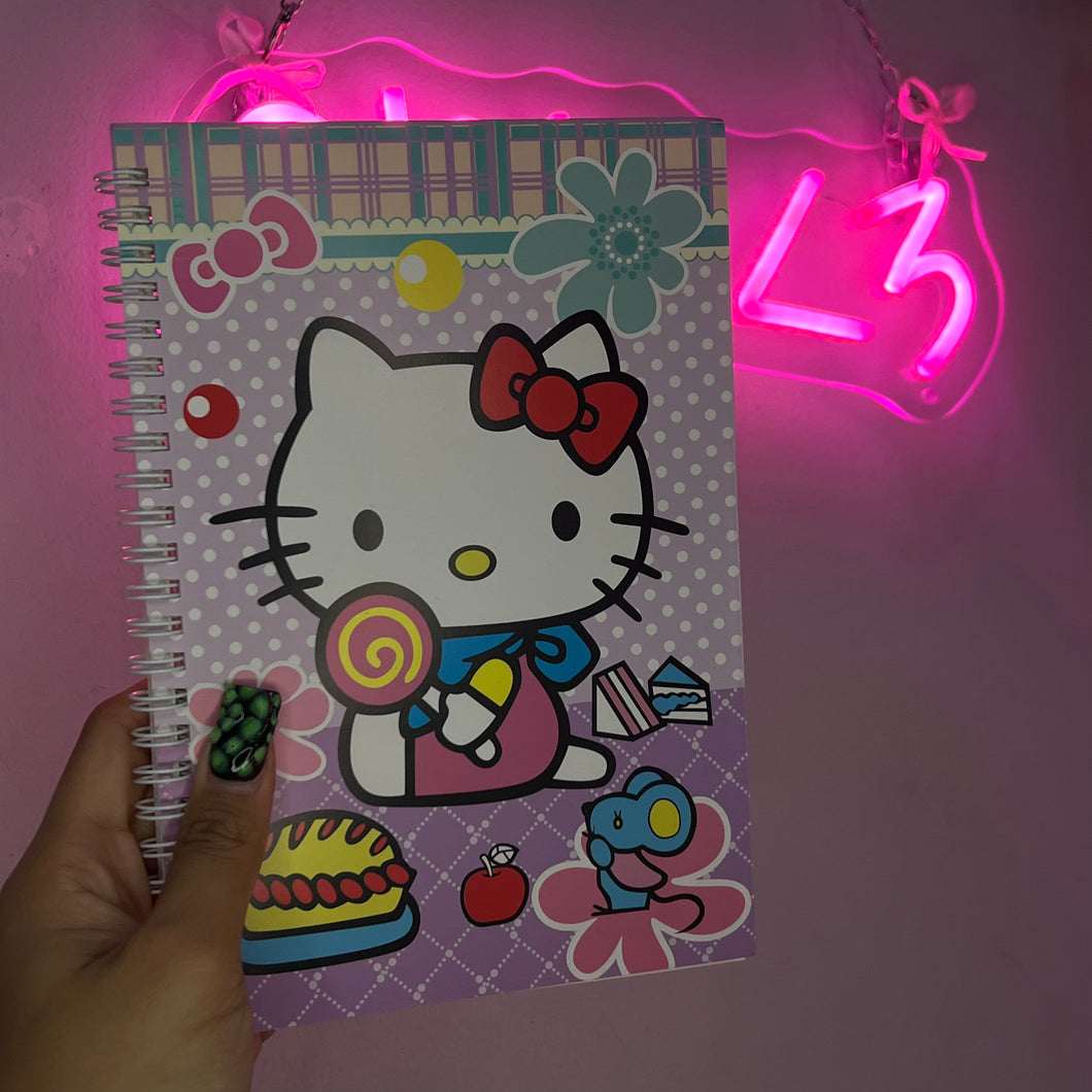 Purple Sweets Kitty Journal (Sprial Paper Back Cover)