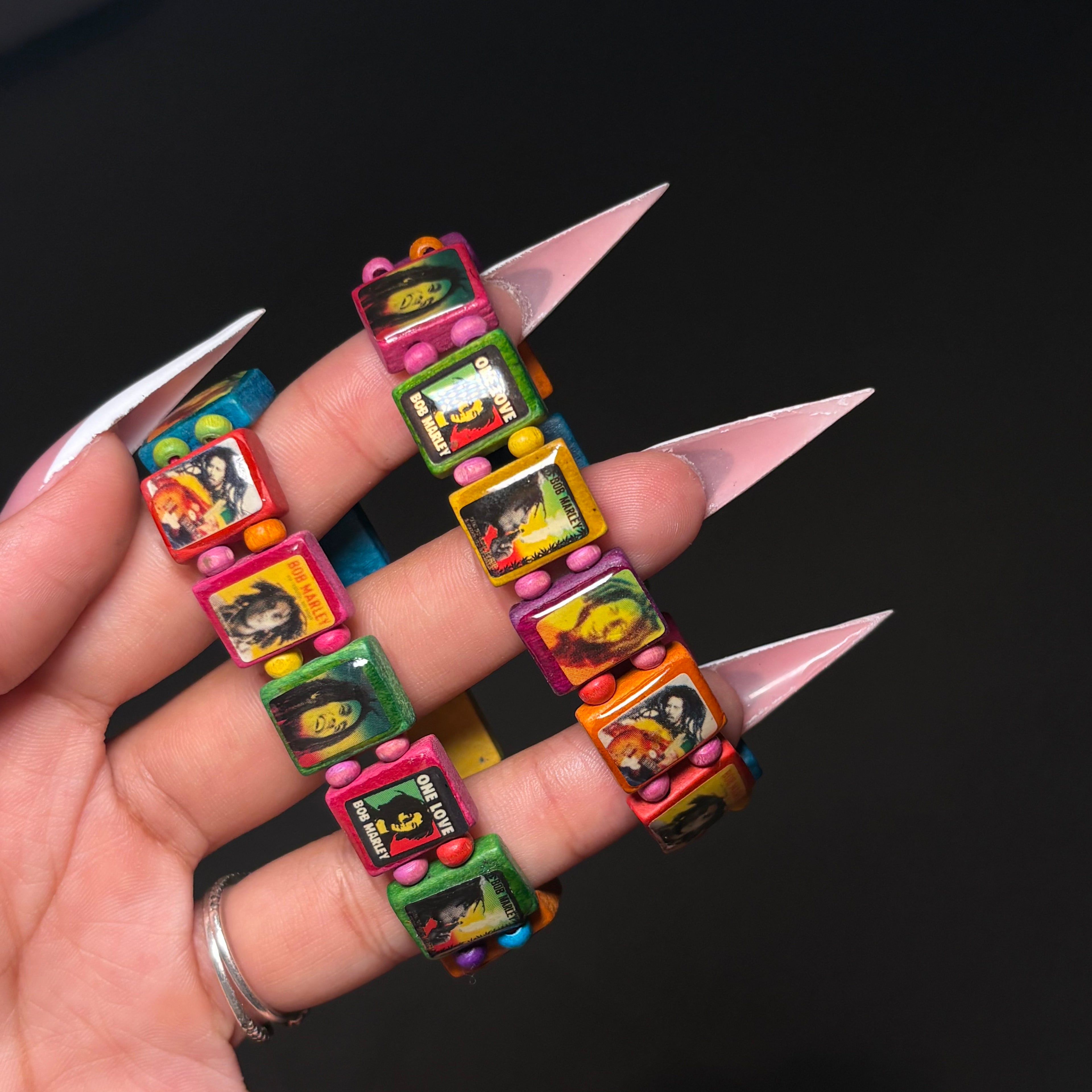Rainbow Bob Marley Beaded Bracelet