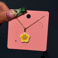 Gold & Yellow Camellia Dainty Necklace