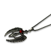 Load image into Gallery viewer, Silver &amp; Red Angel Wings Cross Necklace
