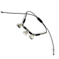 Black & Silver  3 Hearts Adjustable String Bracelet