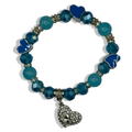 Baby Blue Lover Girl Gem Beaded Bracelet