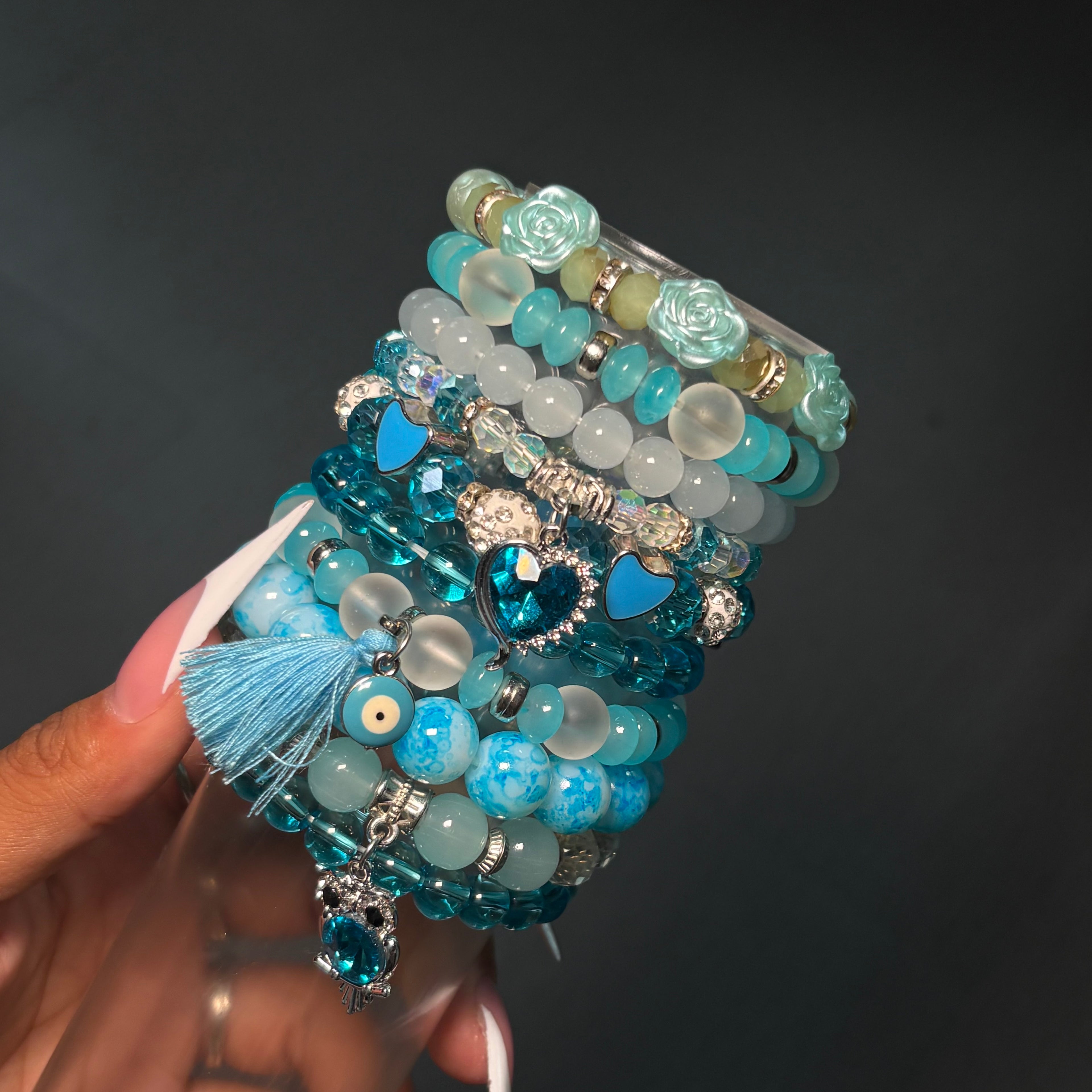 Baby Blue 🩵 2.0 10PC Beaded Mega Stack