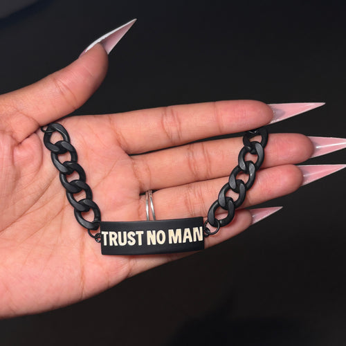 Black & White Trust No Man Tennis Bracelet