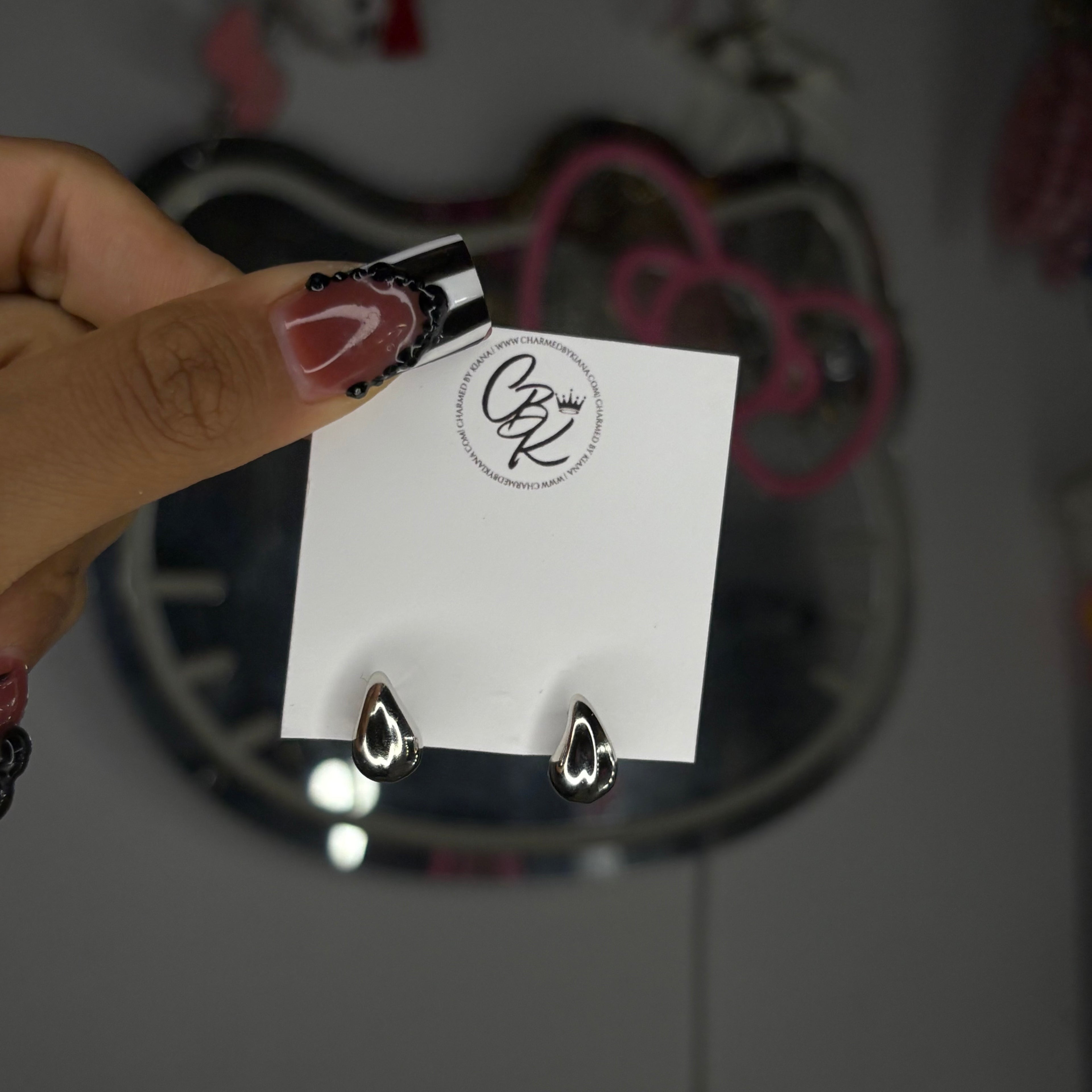 Silver Mini Blurr Stud Earrings
