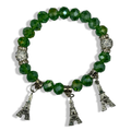 Green Sparkle Eiffel Tower Beaded Bracelet