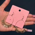 Gold Dangly Cross Hoop Earrings