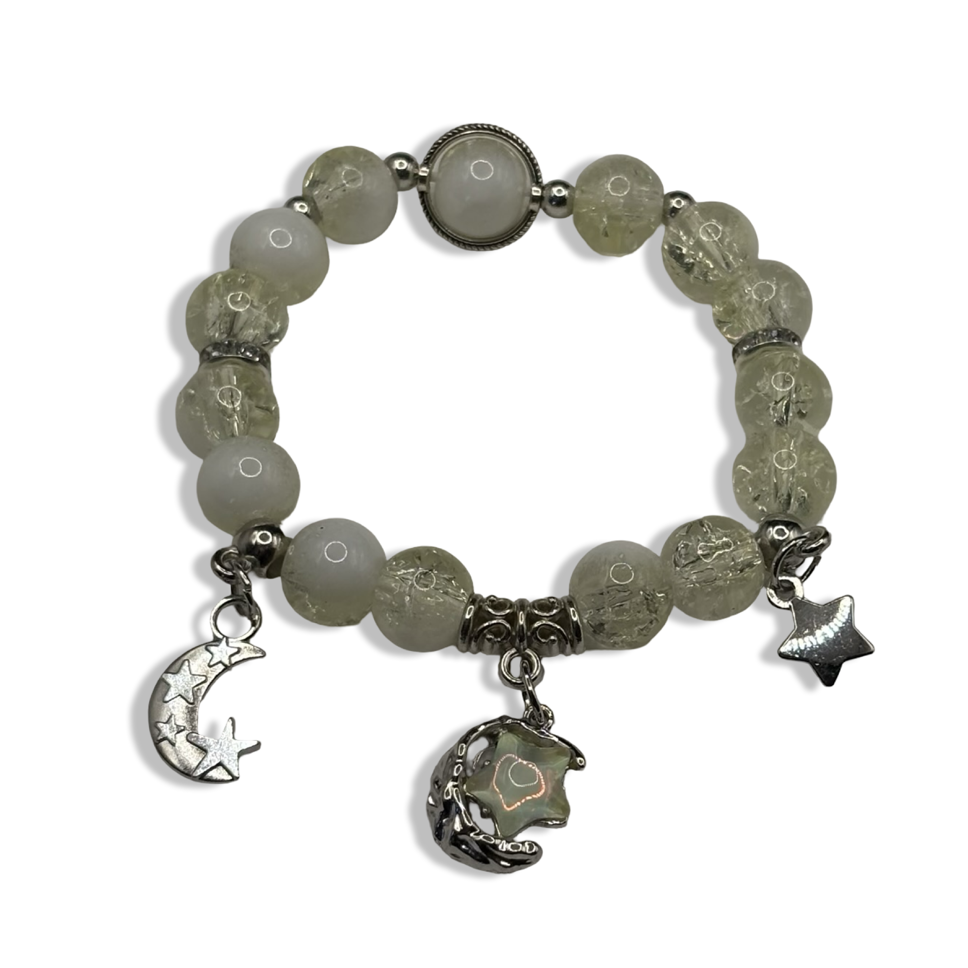 Yellow & Silver Luna Beaded Bracelet