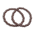 Dark Brown 4mm Pearl Basic Beaded Bracelets (2PC)