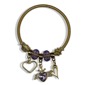Purple & Gold Princessa Spring Charm Bracelet
