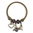 Purple & Gold Princessa Spring Charm Bracelet