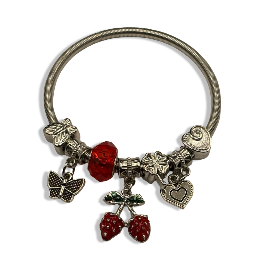 Silver Very Berry Spring Charm Bracelet