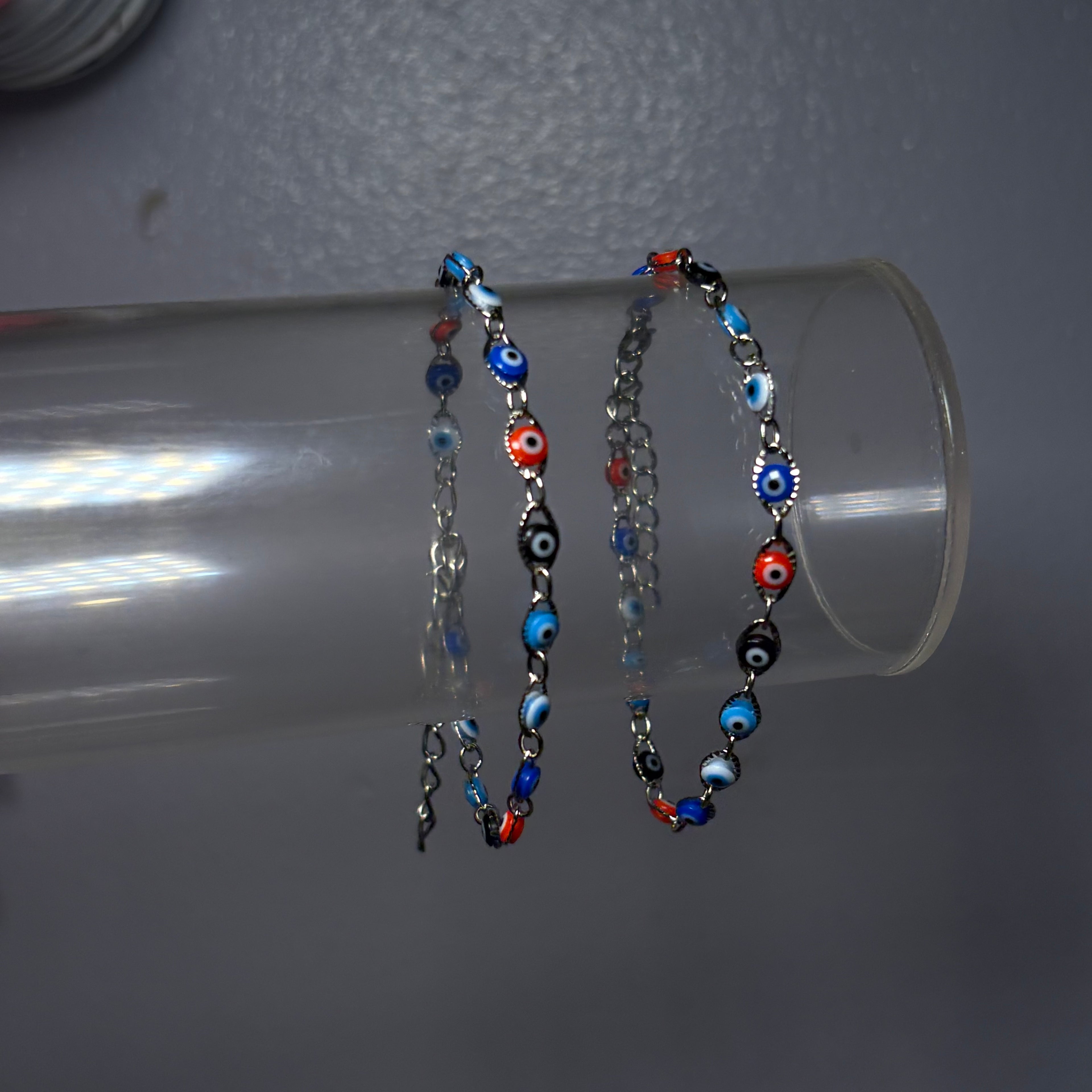 Silver & Rainbow Mal de Ojo Tennis Bracelet