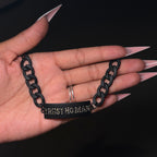 Trust No Man Rhinestone Tennis Bracelet