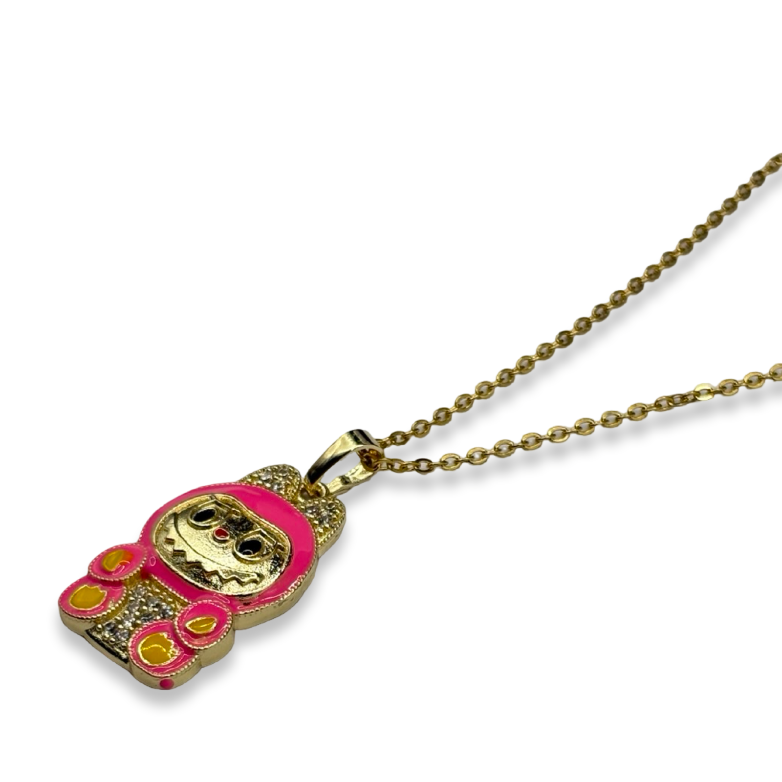 Gold & Hot Pink Bubu Necklace