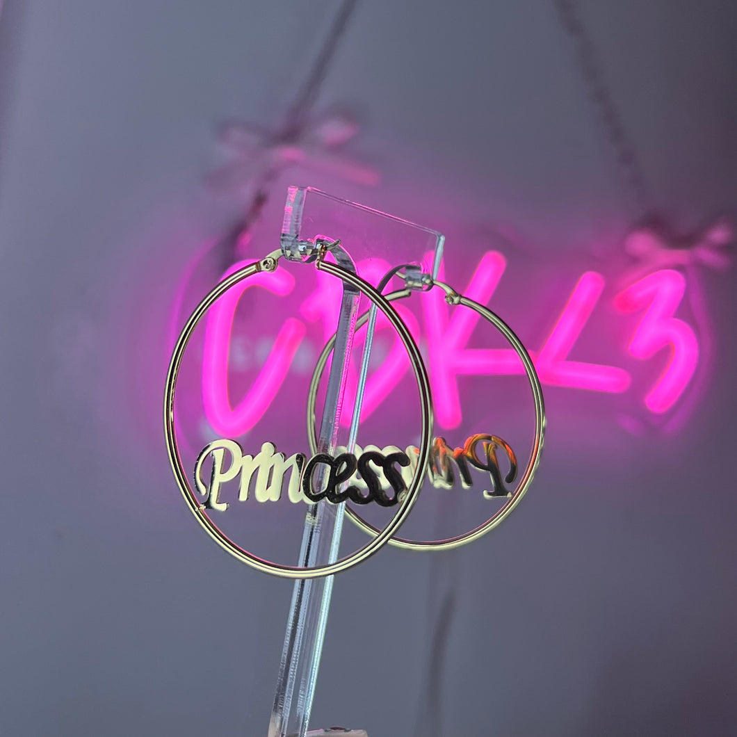 Gold Princess Hoops