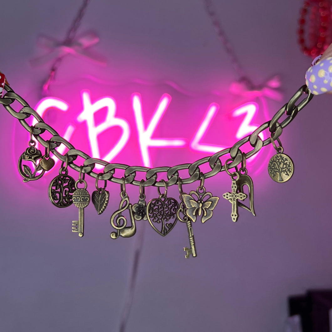 Bronze Girlie Charm Bracelet