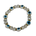 White Mal De Ojo Basic Beaded Bracelet