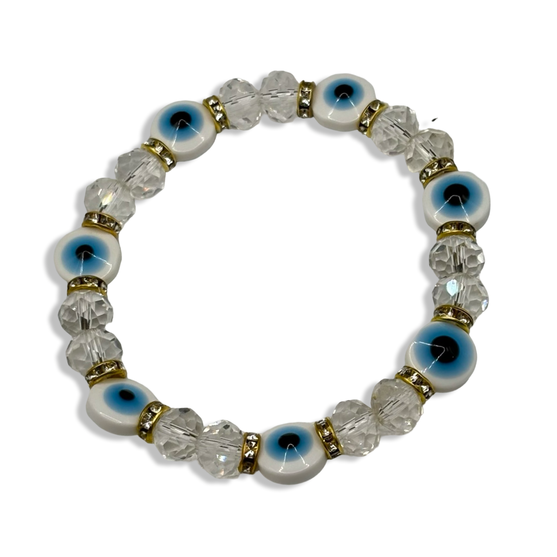 White Mal De Ojo Basic Beaded Bracelet