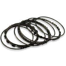 Load image into Gallery viewer, Gun Metal (Black) Bite Me  Bangle Stack
