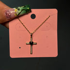 Black & Gold Lover Cross Necklace