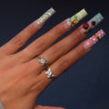 Silver Diamond Mini Flutter Ring SZ 7