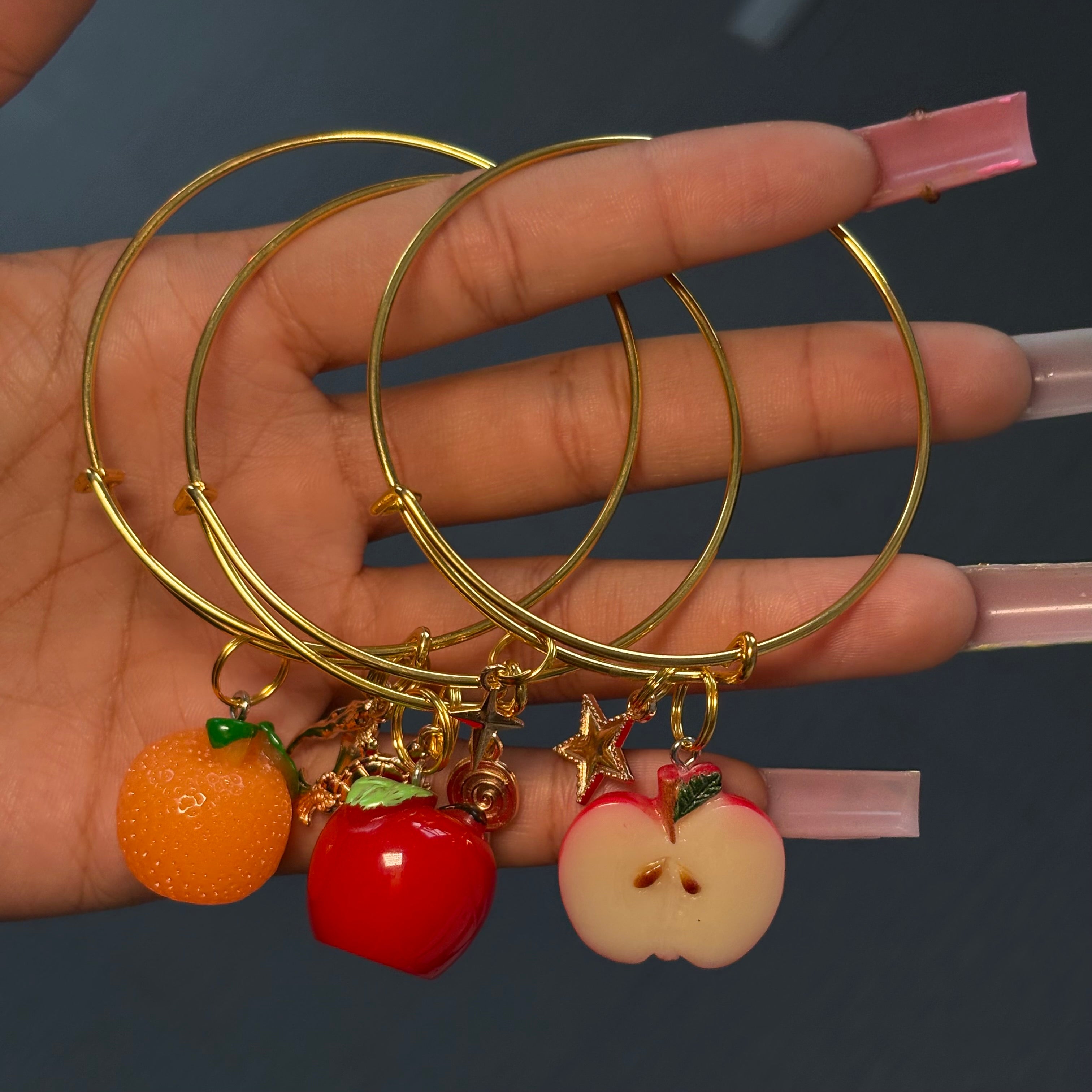 Apples n Oranges 🍎🍊 Gold 3PC Bangle Stack