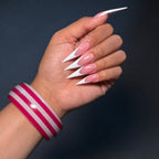 Pink & White Stripe Boba Bangle