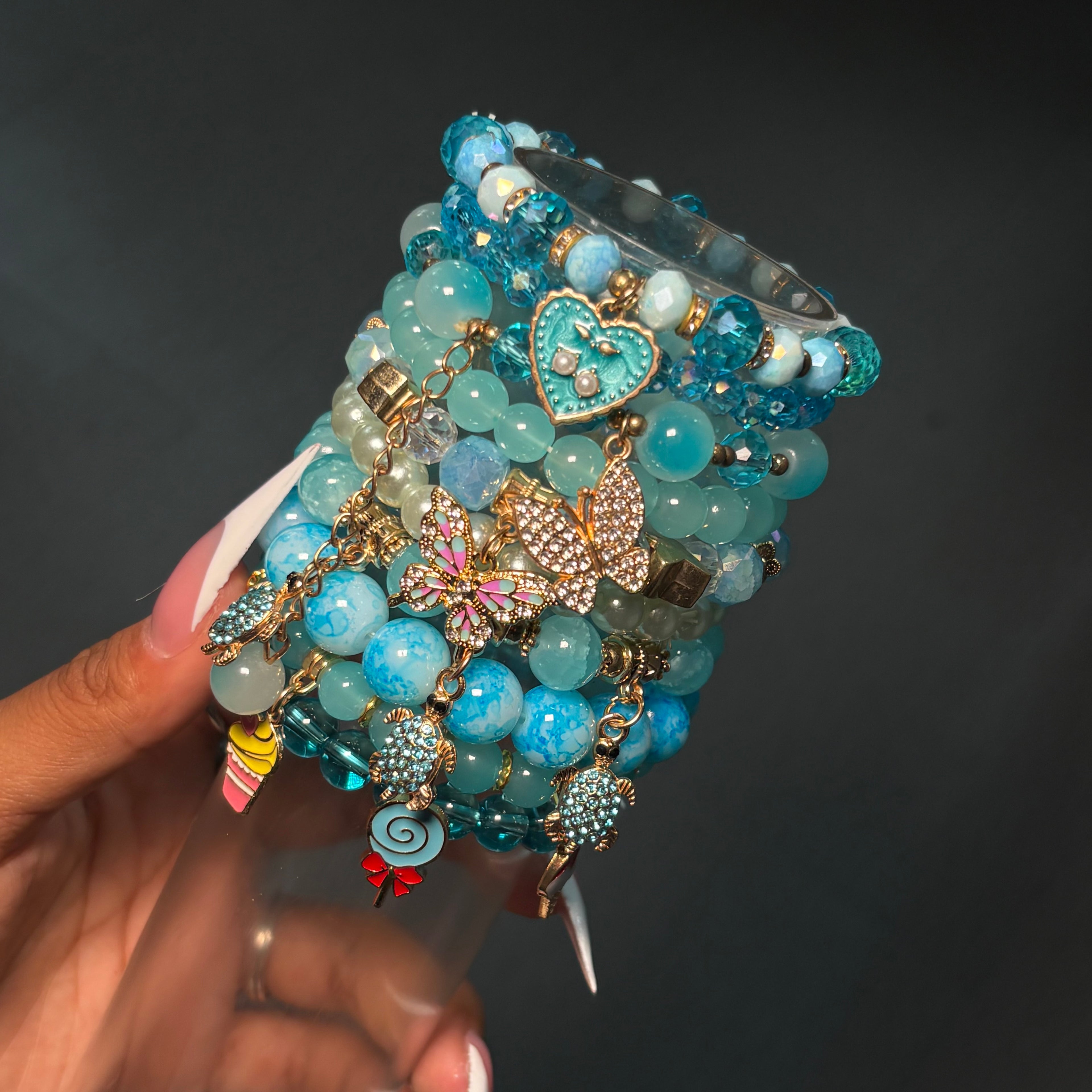 Baby Blue 🩵 10PC Beaded Mega Stack
