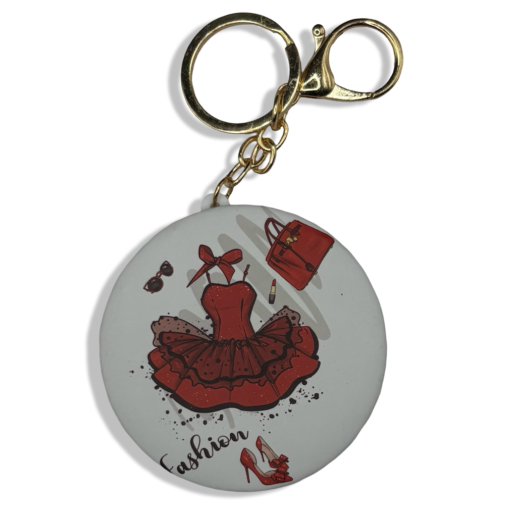 Red Girlie Compact Mirror Purse Charm
