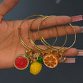 Fruity 🍉🍍🍊 Gold 3PC Bangle Stack